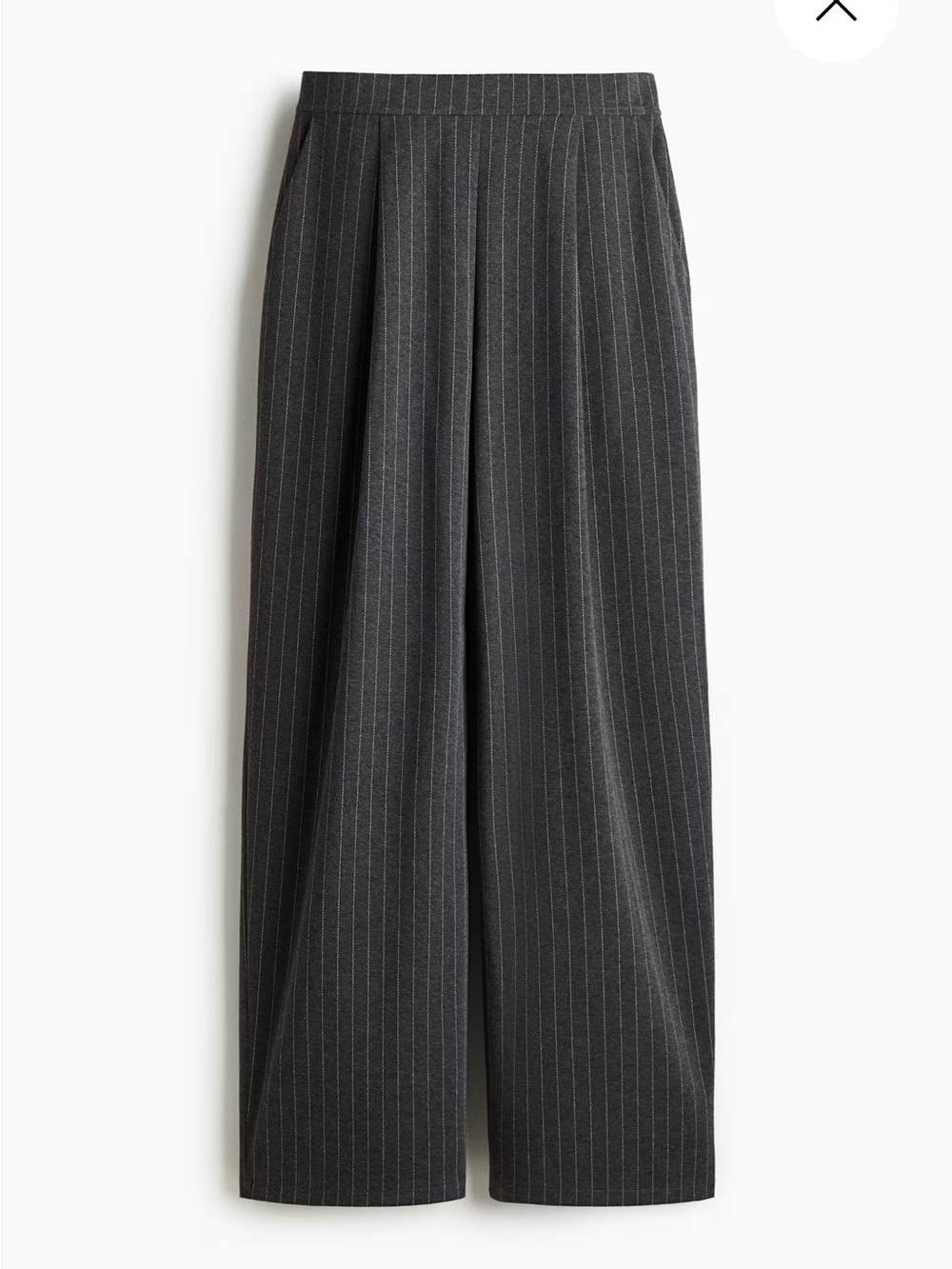 H&M Dark Gray Pinstripe Wide-Leg Trousers